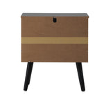 Bedside Table 2 Drawers Storage Cabinet Rattan