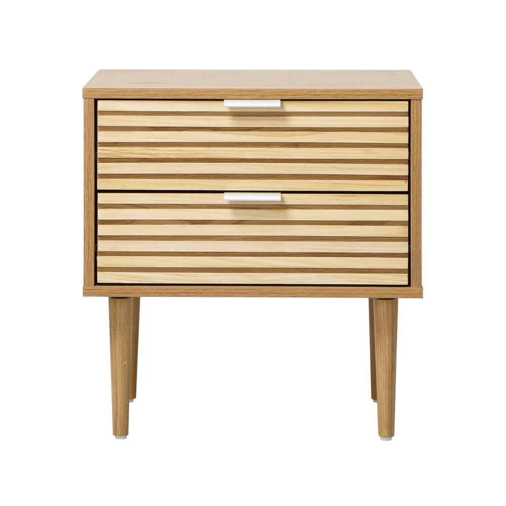 2 Drawer Bedside Table Natural Timber Look | HomeAndLiving - 3