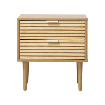 2 Drawer Bedside Table Natural Timber Look | HomeAndLiving - 3