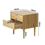 2 Drawer Bedside Table Natural Timber Look | HomeAndLiving