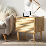 2 Drawer Bedside Table Natural Timber Look | HomeAndLiving