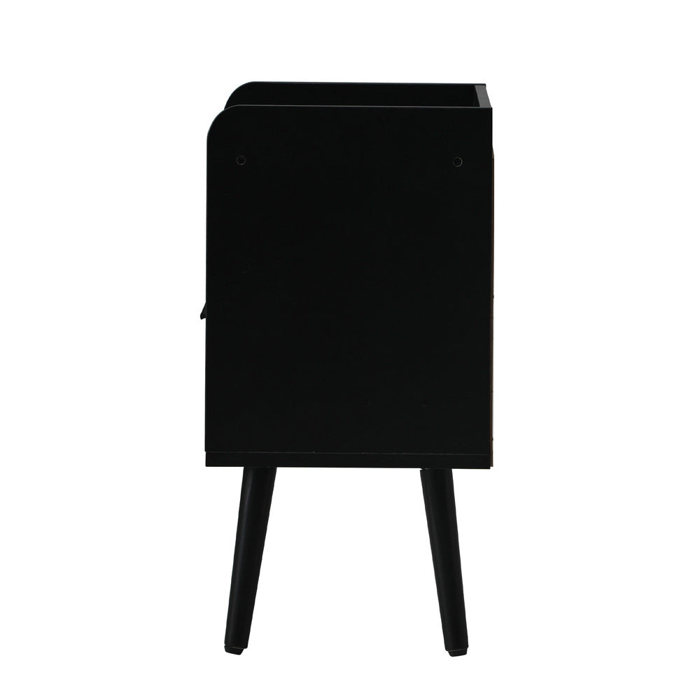 Bedside Table Drawer Side End Table Rattan