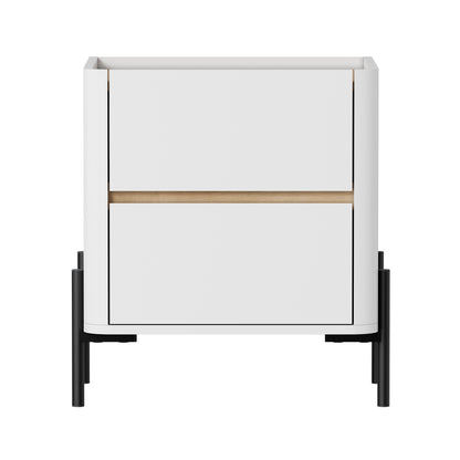 White 2 Drawer Bedside Table 48x40x55cm