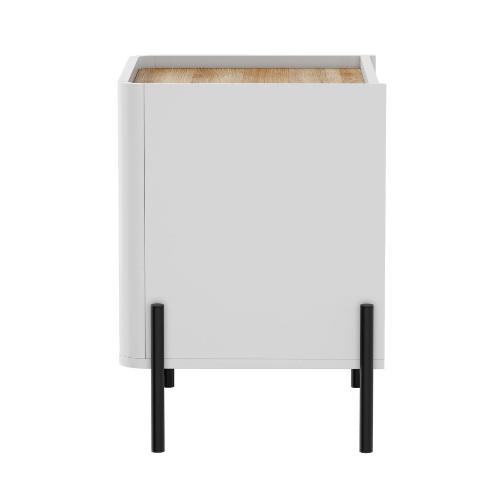 White 2 Drawer Bedside Table 48x40x55cm