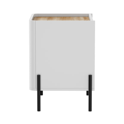 White 2 Drawer Bedside Table 48x40x55cm