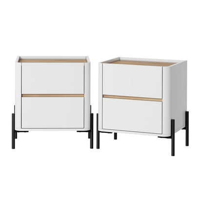 White bedside table 48x40x55cm, side view