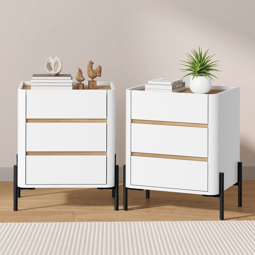 White bedside table 48x40x60cm, view 6