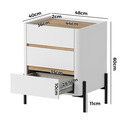 White bedside table 48x40x60cm, view 9