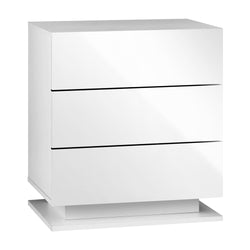 Bedside Table RGB LED Nightstand Cabinet 3 Drawers Side Table Furniture