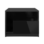 Bedside Tables RGB LED Side Table Drawers High Gloss Nightstand