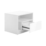 Bedside Tables RGB LED Side Table Drawers High Gloss Nightstand