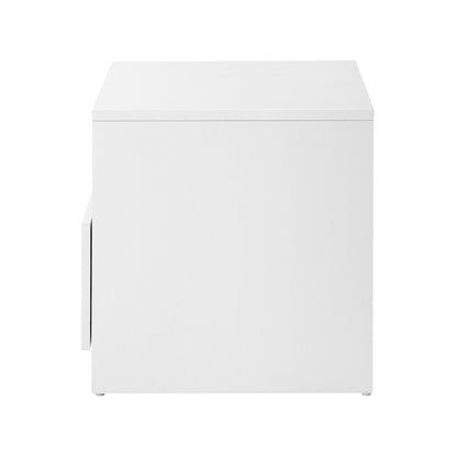 Bedside Tables RGB LED Side Table Drawers High Gloss Nightstand