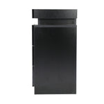 Bedside Table RGB LED Nightstand Cabinet 3 Drawers Side Table Furniture Black