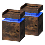 2x LED Bedside Table USB Charging Station