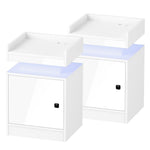 2x LED Bedside Table USB Charging Station