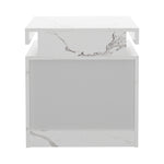 Bedside Table 2 Drawers LED Nightstand Marble Effect Black/White