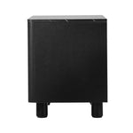 Bedside Table 2 Drawer Storage Cabinet Nightstand Walnut/Black Wood Finish