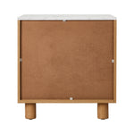 Bedside Table 2 Drawers Nightstand  Marble Top Natural