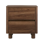 Bedside Table 2 Drawer Storage Cabinet Nightstand Black/Walnut 2 Pack Set