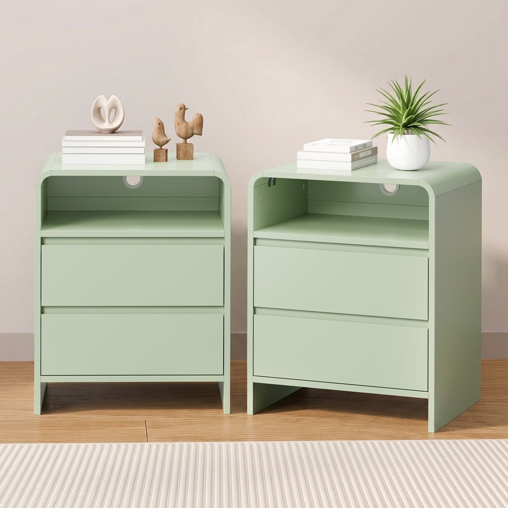 Green bedside table 48x40x60cm, detail