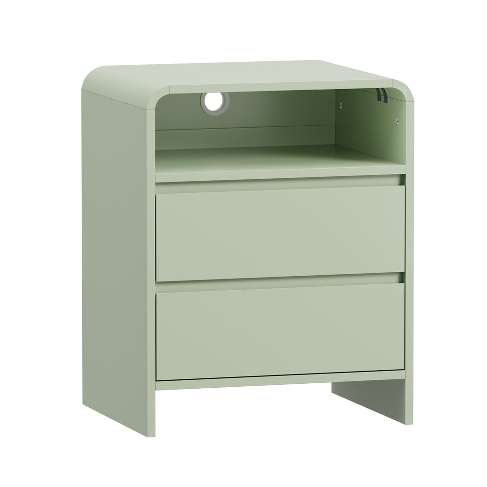 Green bedside table 48x40x60cm, side view