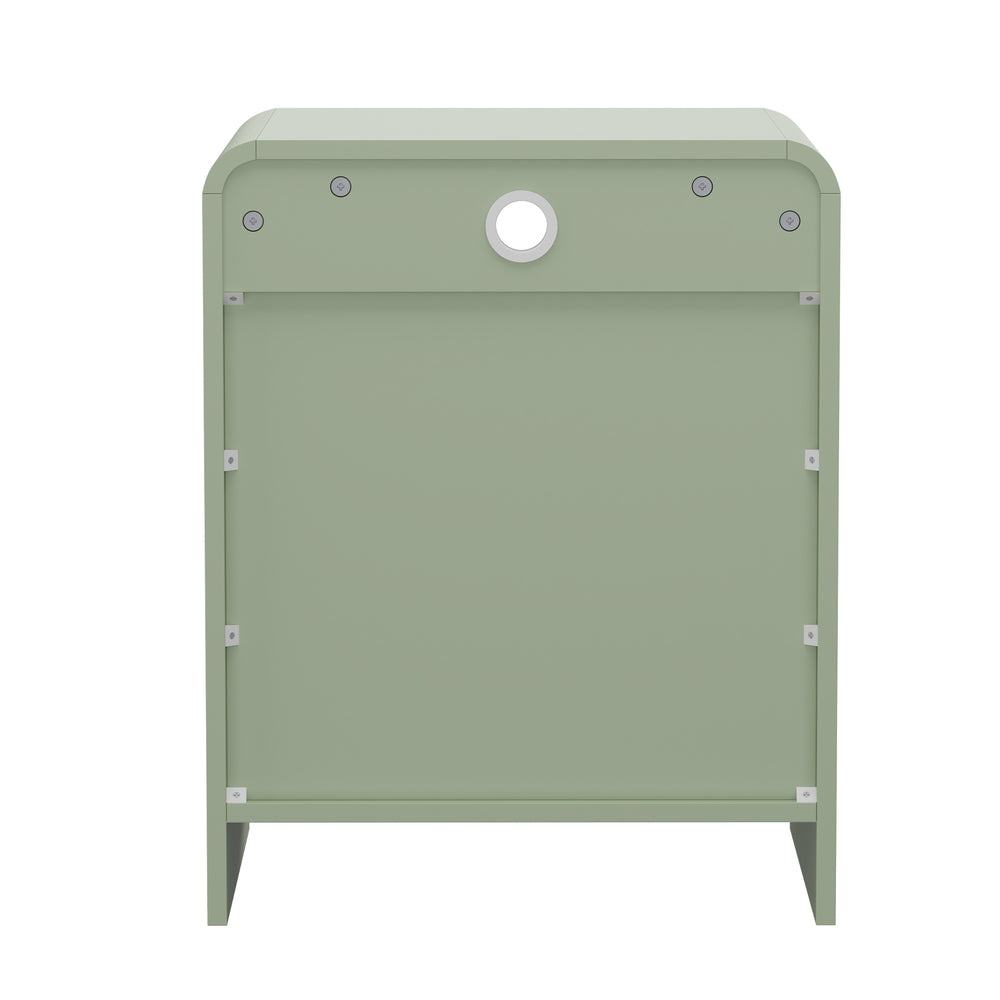 Green bedside table 48x40x60cm, in room setting