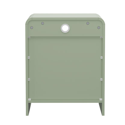 Green bedside table 48x40x60cm, in room setting