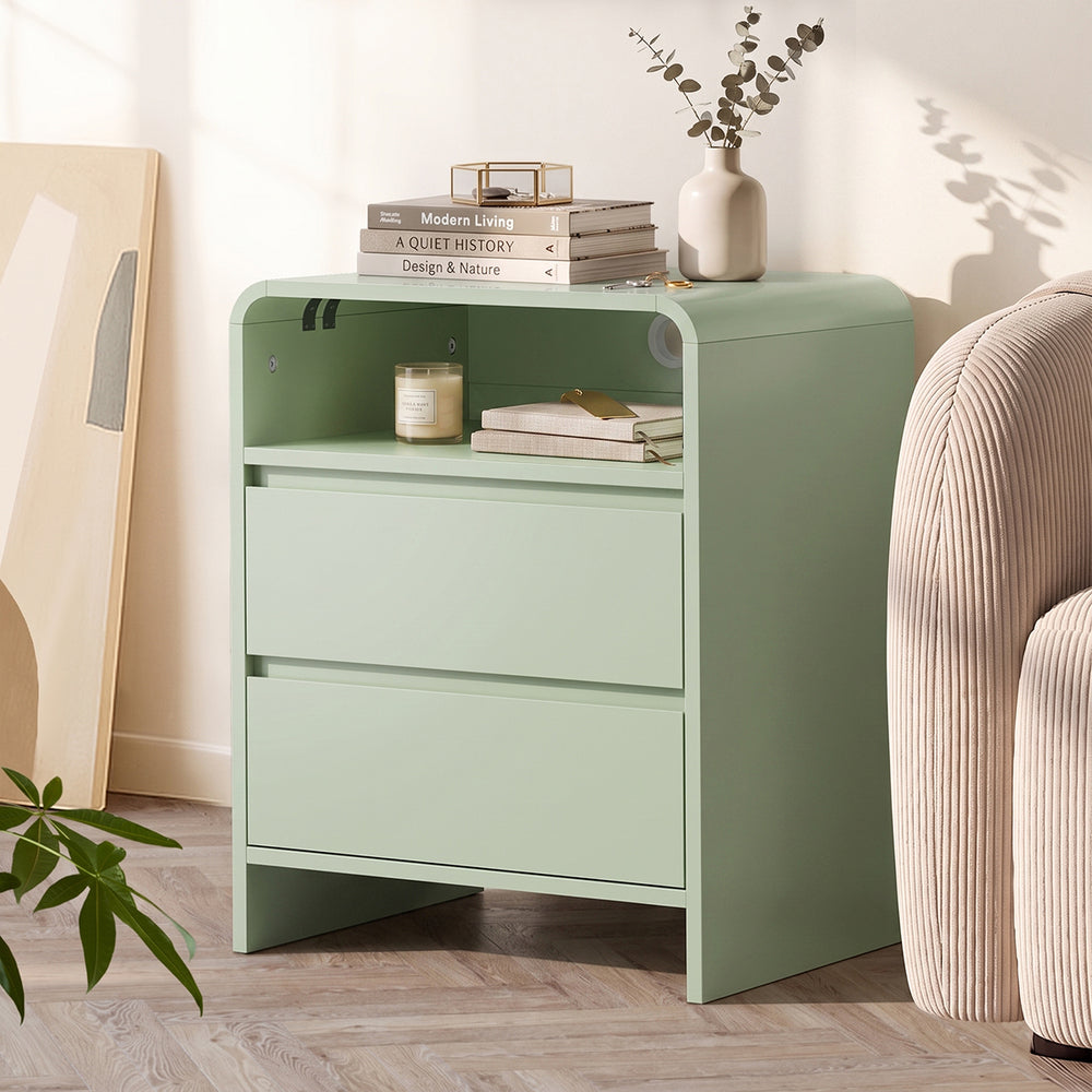 Green bedside table 48x40x60cm