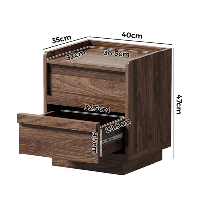 Walnut bedside table 40x35x47cm, view 8