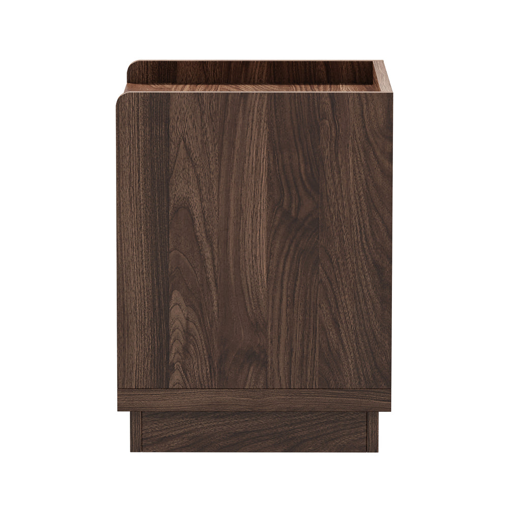 Walnut bedside table 40x35x47cm, in room setting