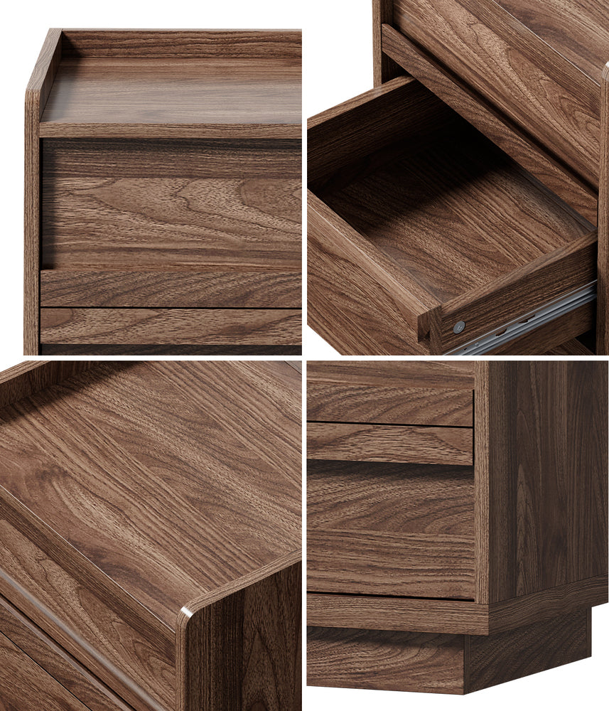 Walnut bedside table 40x35x47cm