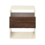 Bedside Table With Drawer Open Shelves Retro-Modern