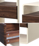 Bedside Table With Drawer Open Shelves Retro-Modern