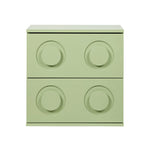 Bedside Table 2 Drawers Nightstand Side Storage Cabinet - Green