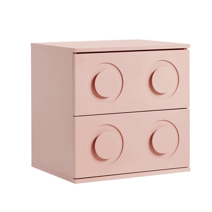 Bedside Table 2 Drawers Nightstand Side Storage Cabinet - Green