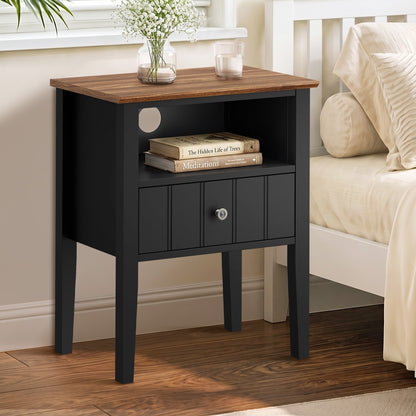 Black bedside table 48x35x60cm