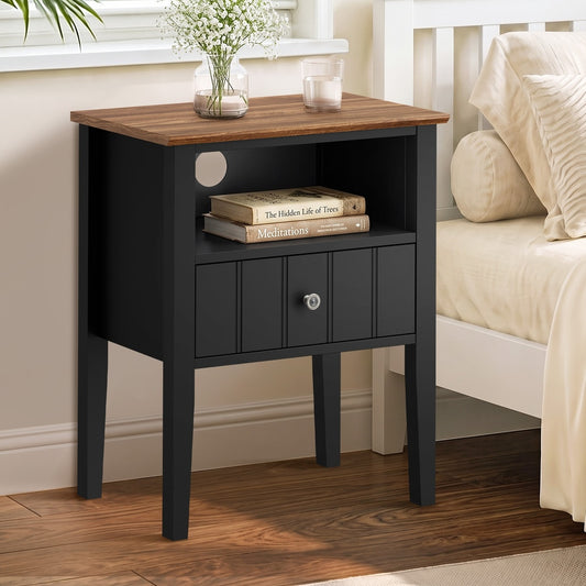 Black bedside table 48x35x60cm
