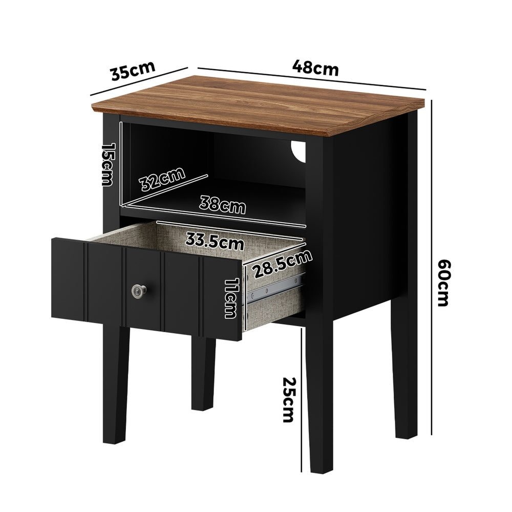 Black bedside table 48x35x60cm, view 9