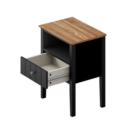 Black bedside table 48x35x60cm, detail