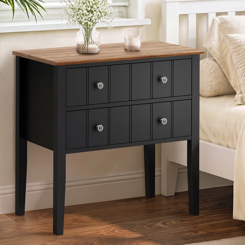 Black bedside table 65x40x65cm