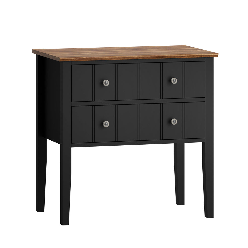Black bedside table 65x40x65cm, side view