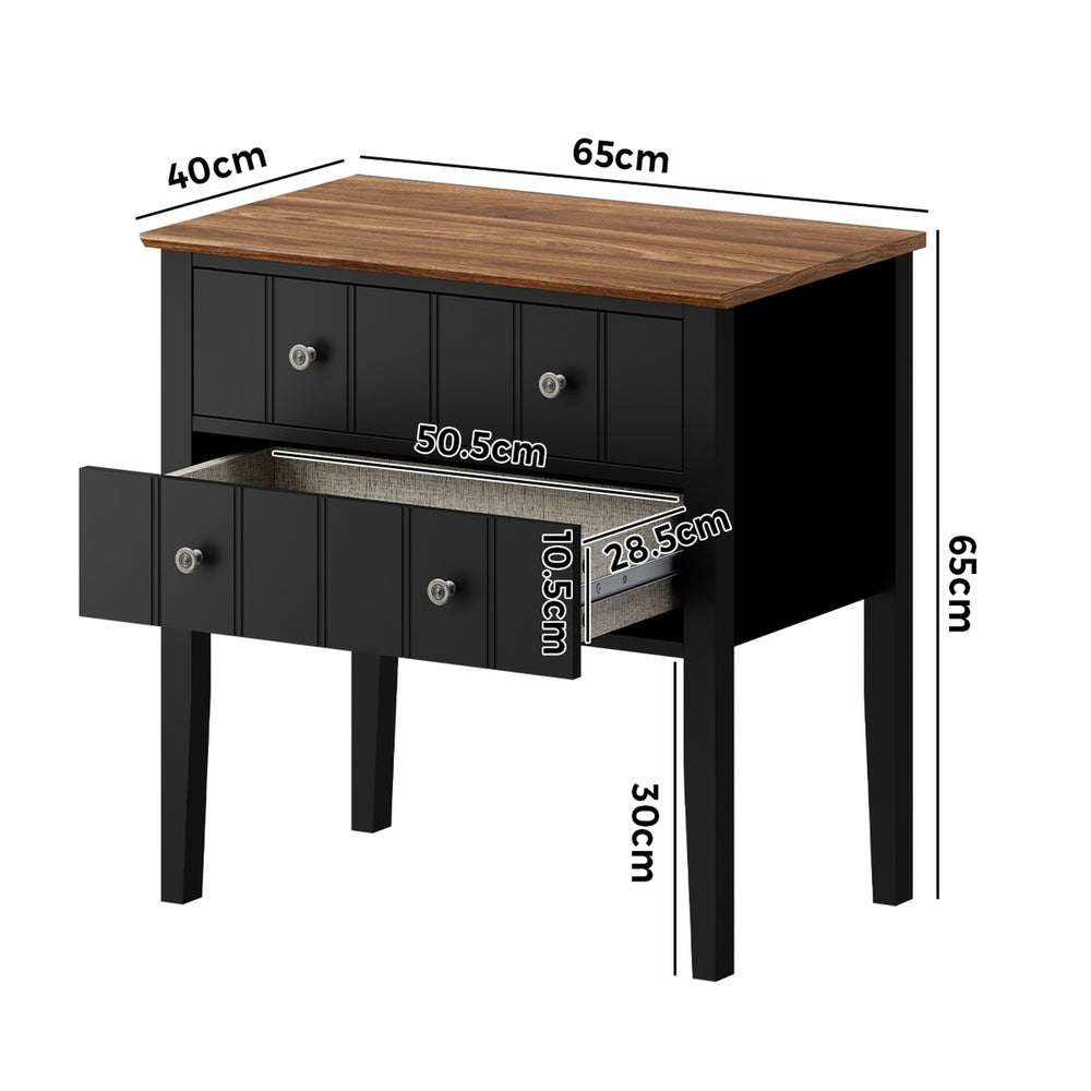 Black bedside table 65x40x65cm, view 7