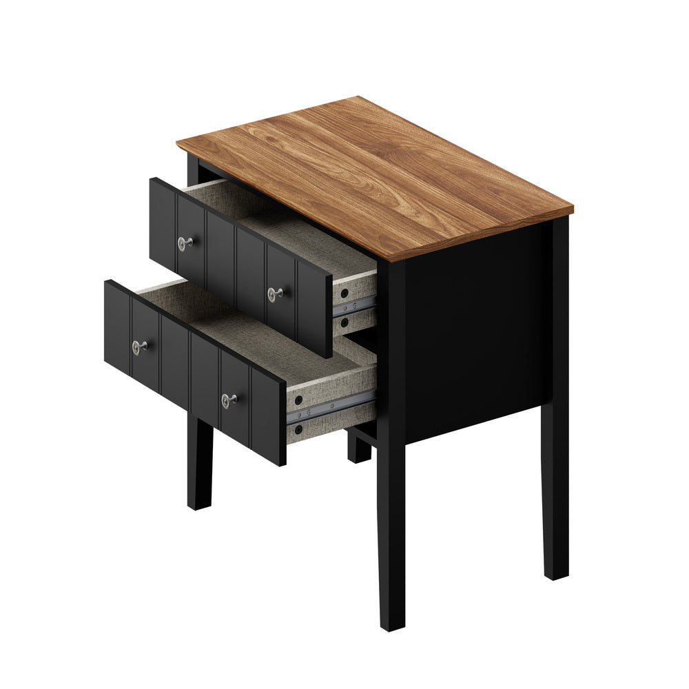 Black bedside table 65x40x65cm, view 10