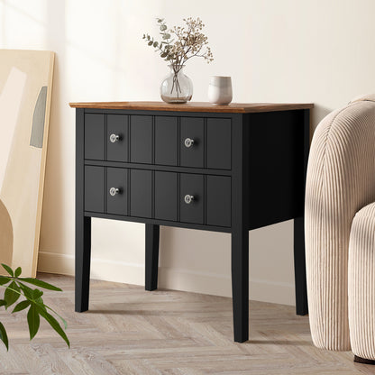 Black bedside table 65x40x65cm, detail