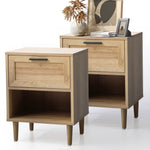 Bedside Tables Set of 2 Nightstand Natural White