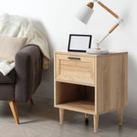 Bedside Tables Set of 2 Nightstand Natural White