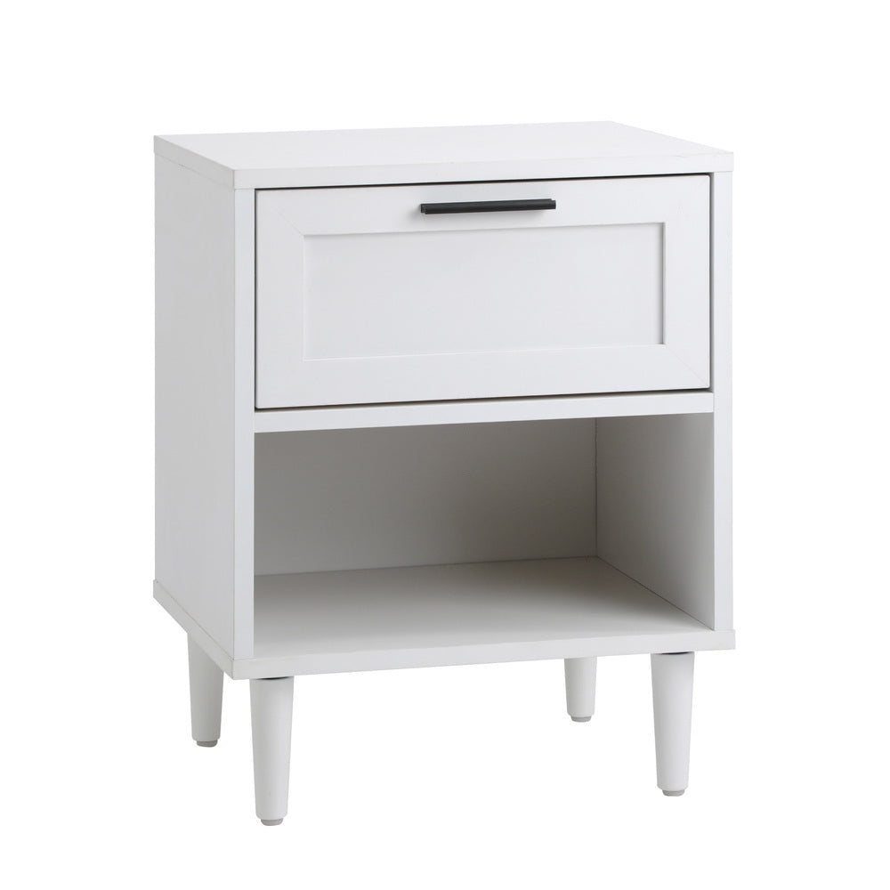 Bedside Table Nightstand Bedroom Storage Cabinet White