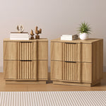 2pc Bedside Tables 2 Drawers Nightstand Natural | HomeAndLiv