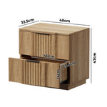 2pc Bedside Tables 2 Drawers Nightstand Natural | HomeAndLiv