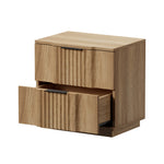 2pc Bedside Tables 2 Drawers Nightstand Natural | HomeAndLiv